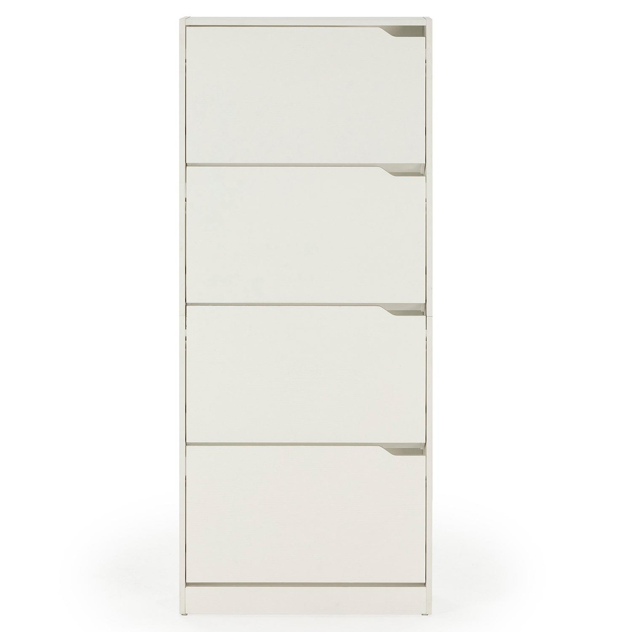 Voir la diapositive 4 : VS VENTA-STOCK Meuble à chaussures Angel, 4 portes, couleur blanche, pour 24 paires