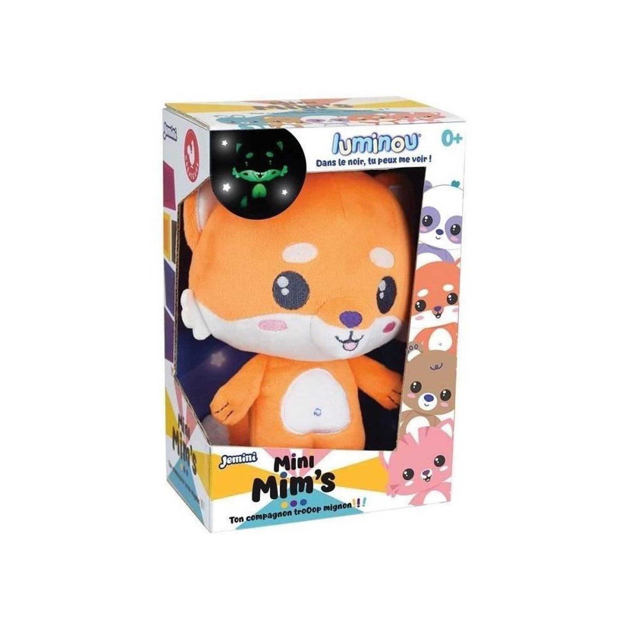 Voir la diapositive 3 : JEMINI Peluche lumineuse naturelle - JEMINI - Luminou renard mini mim's - Fonctionne sans pile - +/- 15 cm