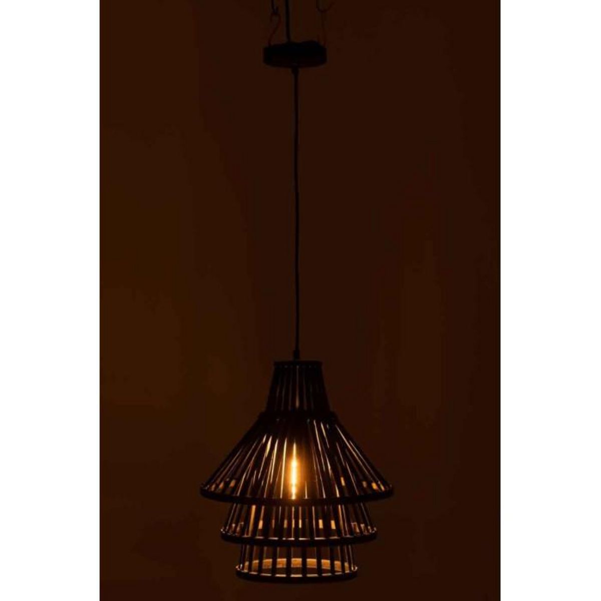 Paris Prix Lampe Suspension en Bambou  Midano  30cm Noir