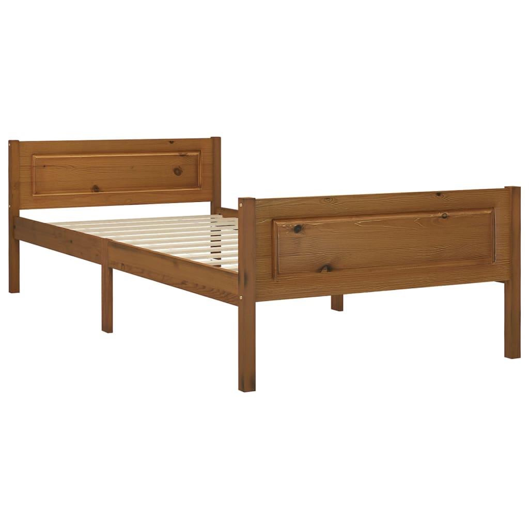 Voir la diapositive 2 : VIDAXL Cadre de lit Bois de pin massif Marron miel 90x200 cm