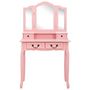Voir la diapositive 3 : VIDAXL Ensemble de coiffeuse avec tabouret Rose 80x69x141 cm Paulownia