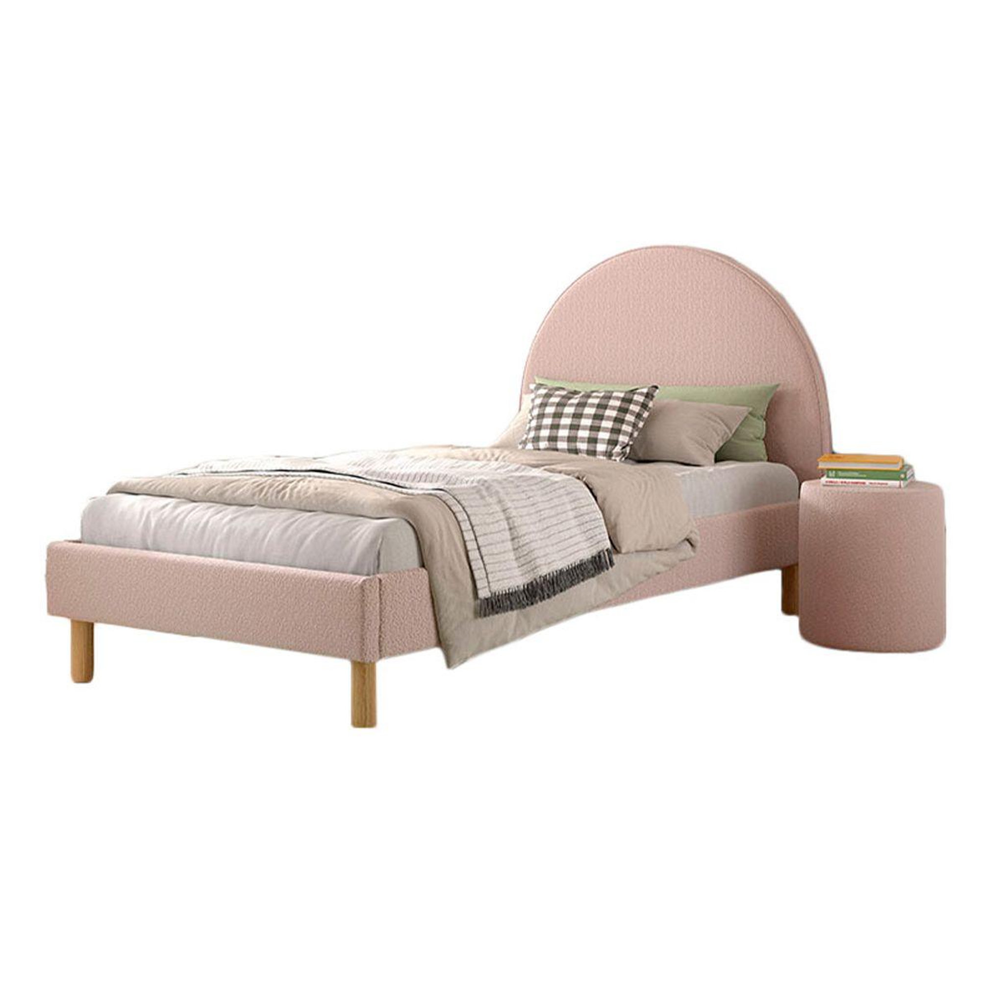 Voir la diapositive 2 : Paris Prix Pack - lit enfant & pouf bouclé  moon  90x200cm rose