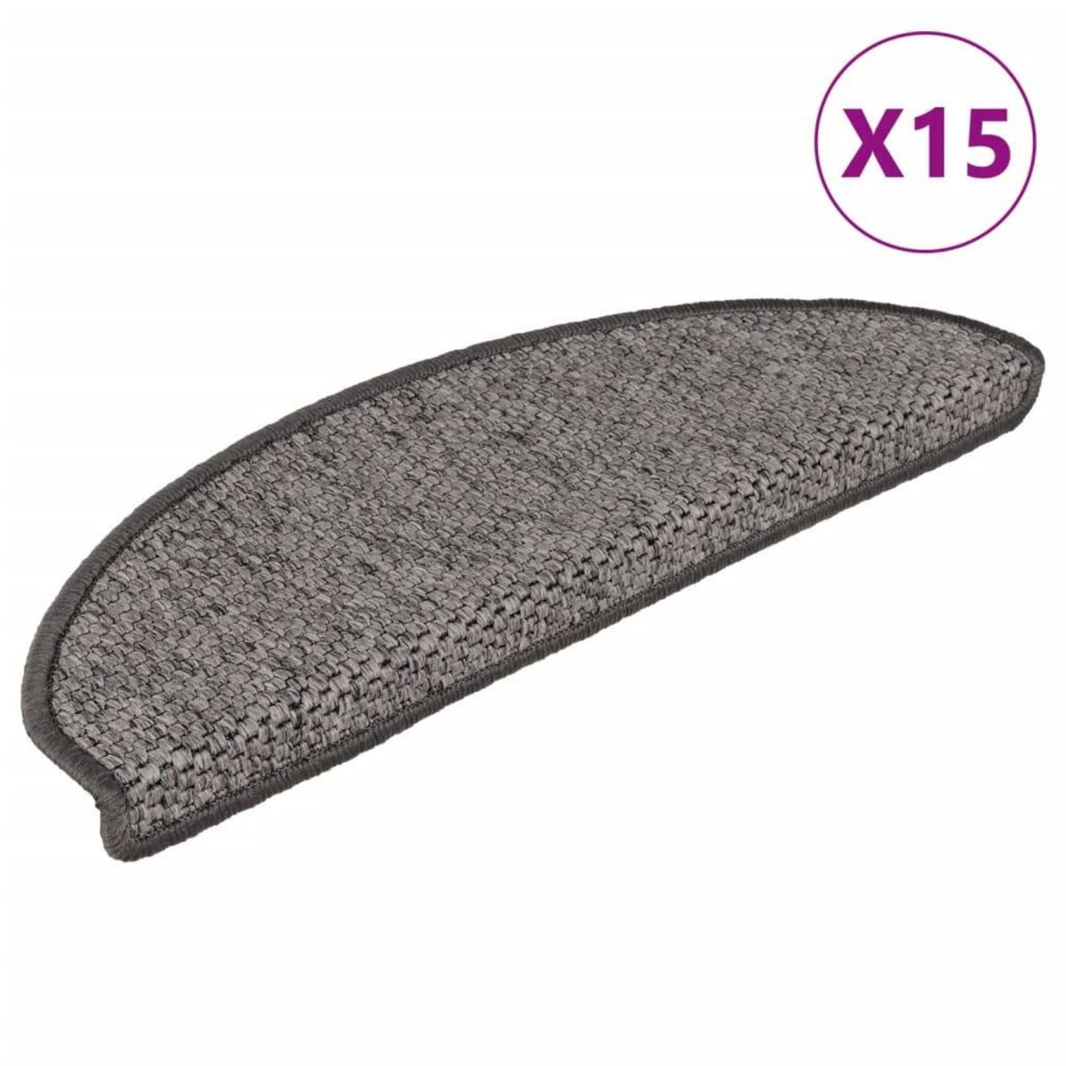 VIDAXL Tapis d'escalier autocollants aspect sisal 15 pcs 65x21x4 cm