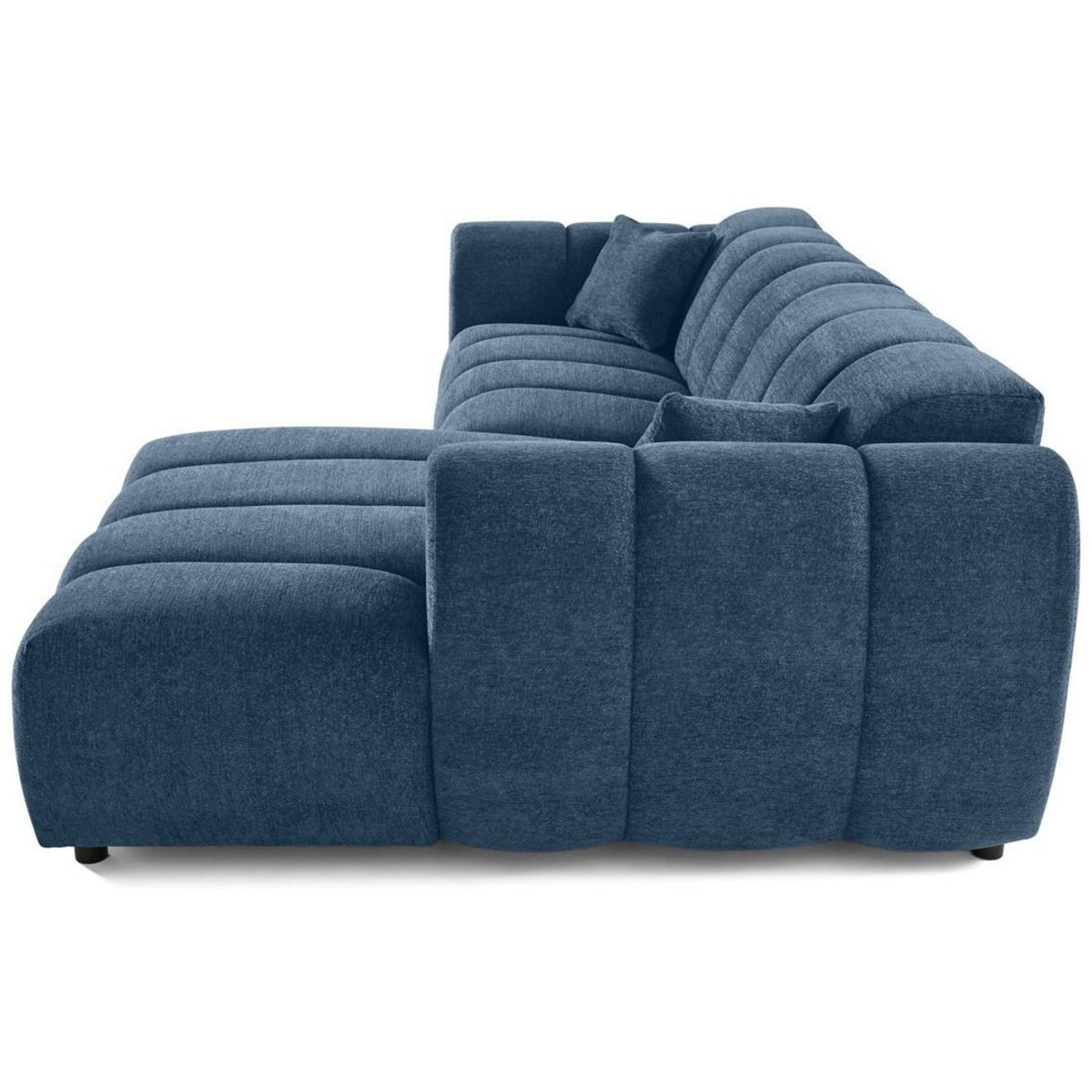 LISA DESIGN Curtis - canapé d'angle droit 4 places en tissu texturé