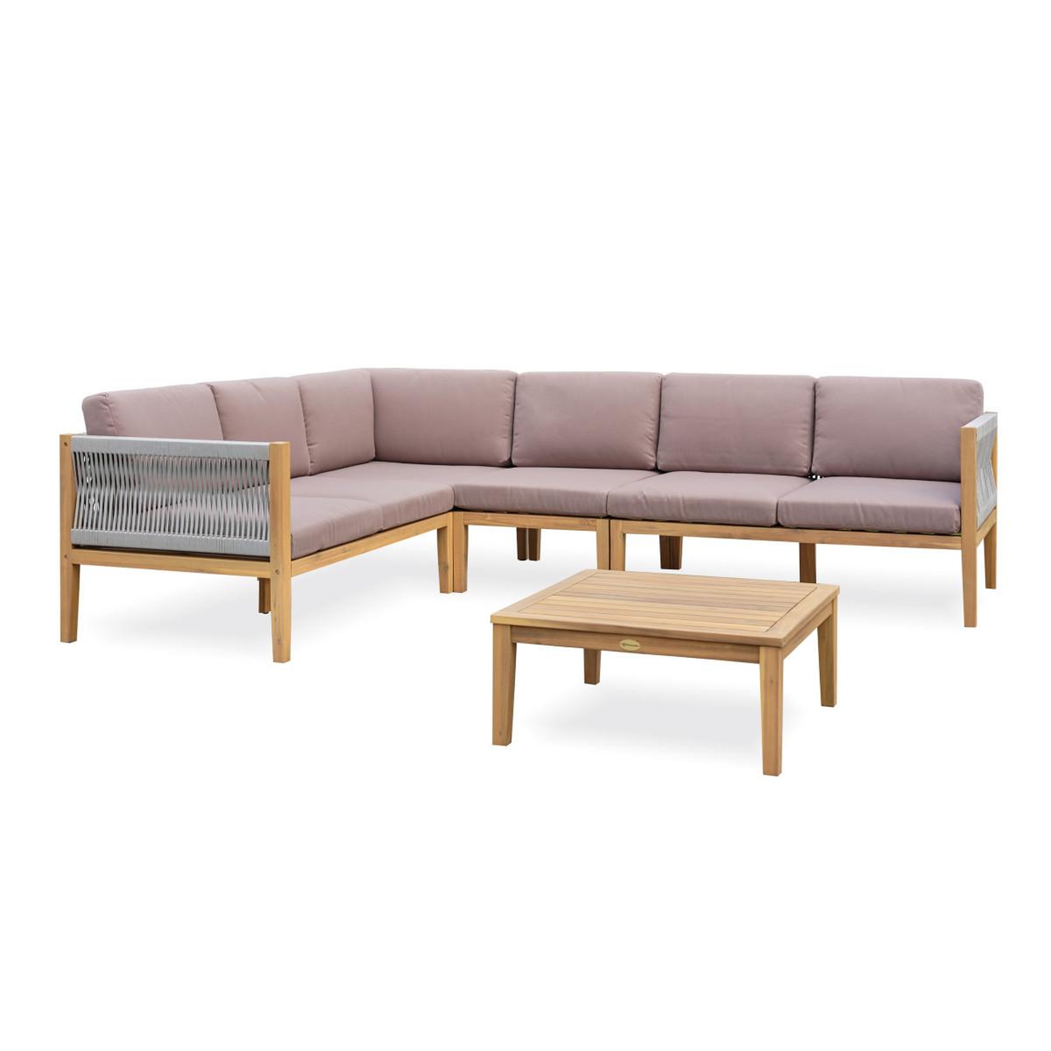 Paris Prix Salon de jardin 5 places en bois  jorda  123cm naturel