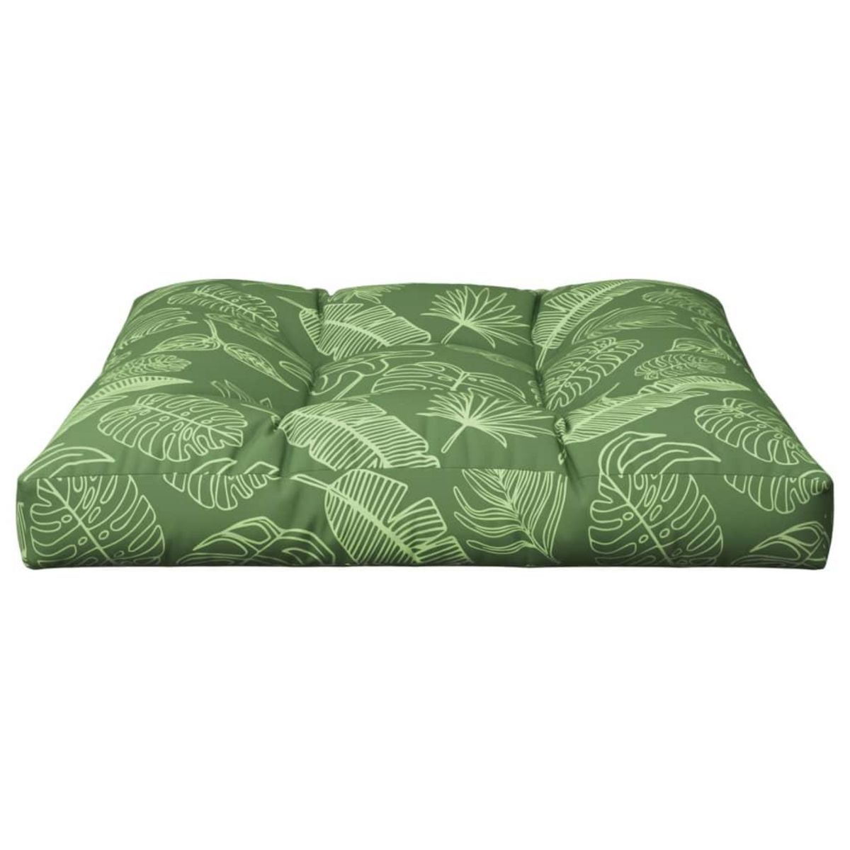 VIDAXL Coussin de palette motif de feuilles 80x80x12 cm tissu