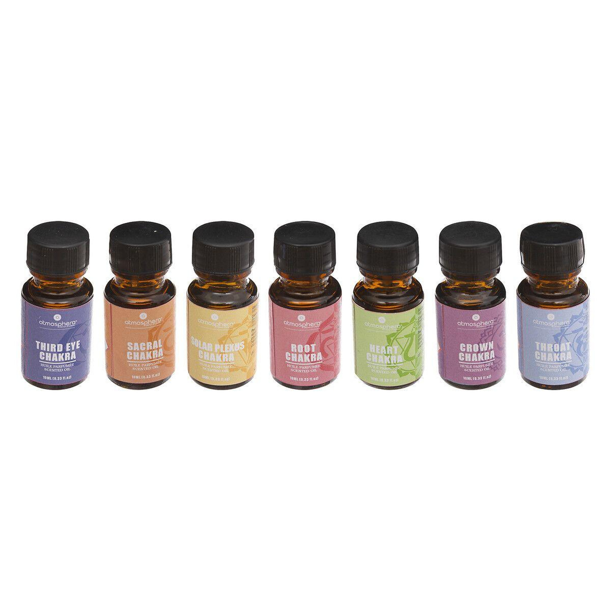 Voir la diapositive 1 : ATMOSPHERA Lot de 7 huiles parfumées  chakra  10ml marron