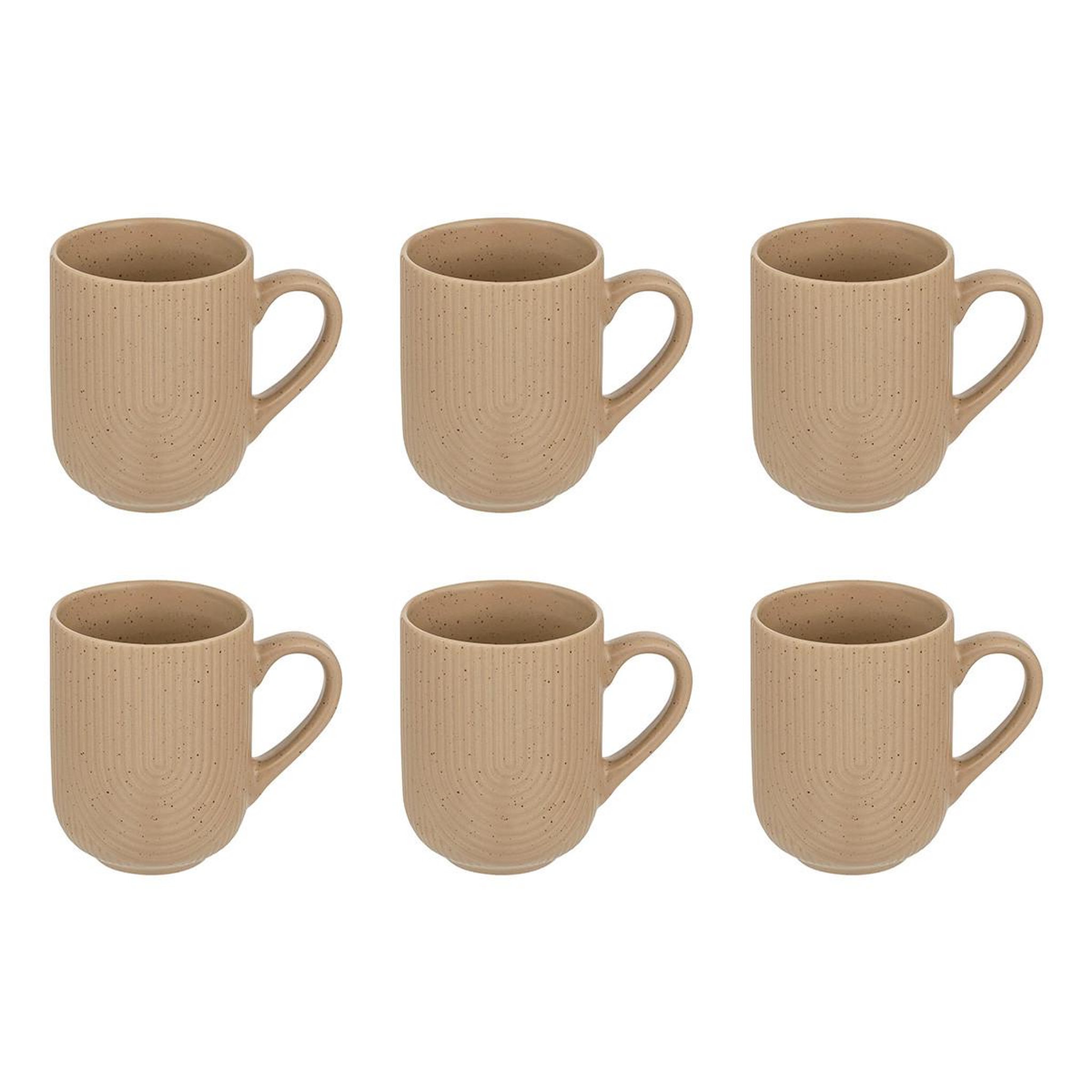 SECRET DE GOURMET Lot de 6 mugs en céramique  lya  30cl taupe