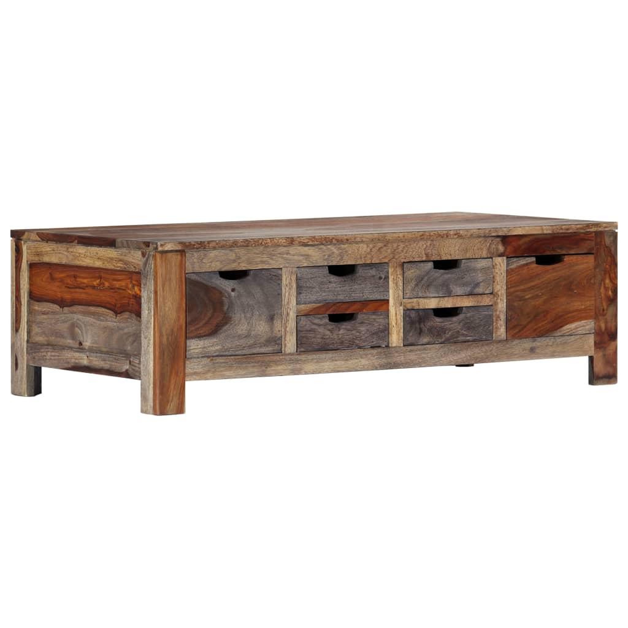 Voir la diapositive 1 : VIDAXL Table basse Gris 100x50x30 cm Bois massif