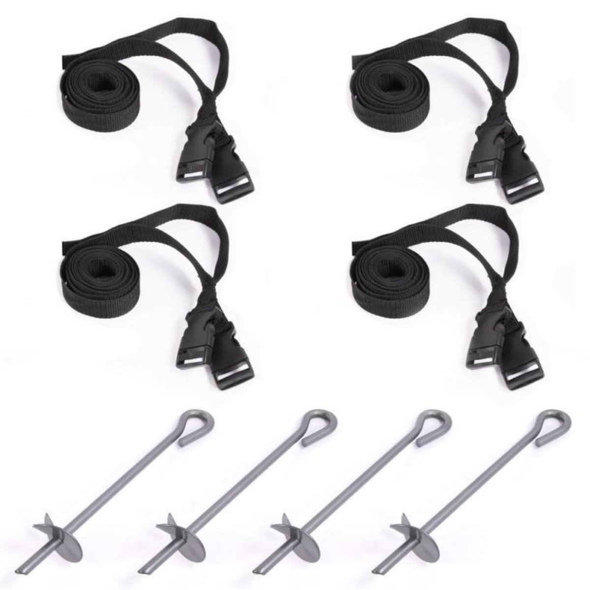 JUMP4FUN Kit de Fixation Trampoline 4Pcs - Ancrage - Kit Universel pour toutes les marques de Trampolines