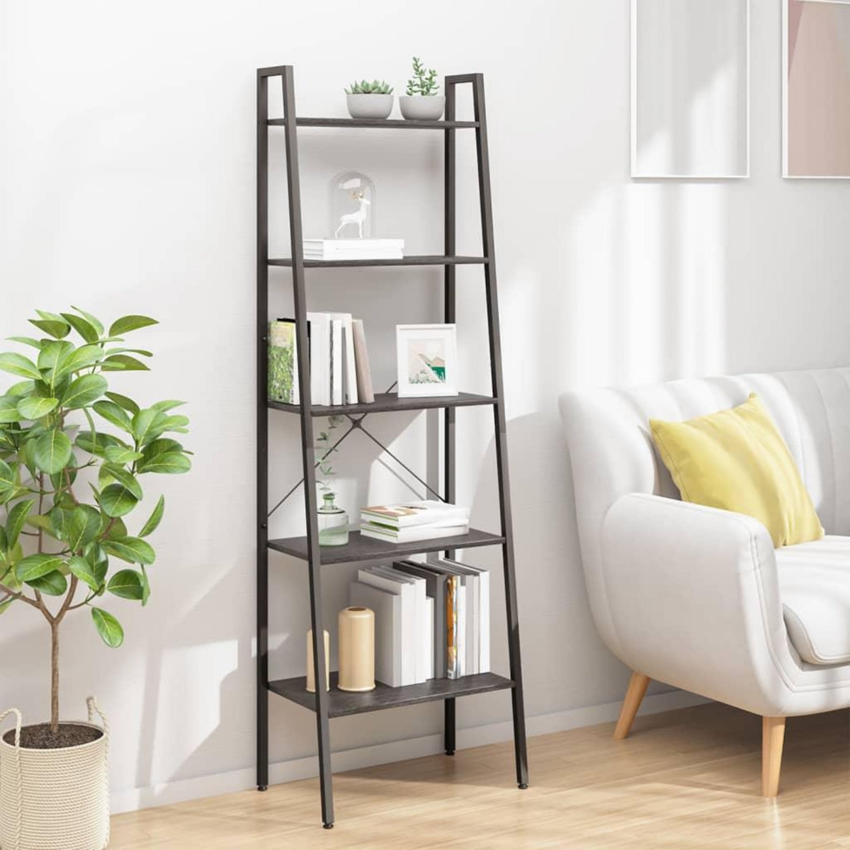 VIDAXL Etagere sur pied 5 niveaux Noir 56x35x174 cm