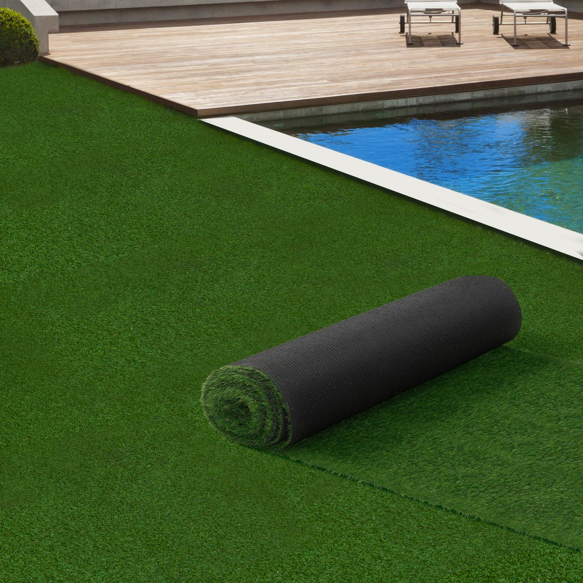 Voir la diapositive 2 : ID MARKET Gazon synthétique artificiel 1x10 M 20 mm d'épaisseur pour jardin et balcon