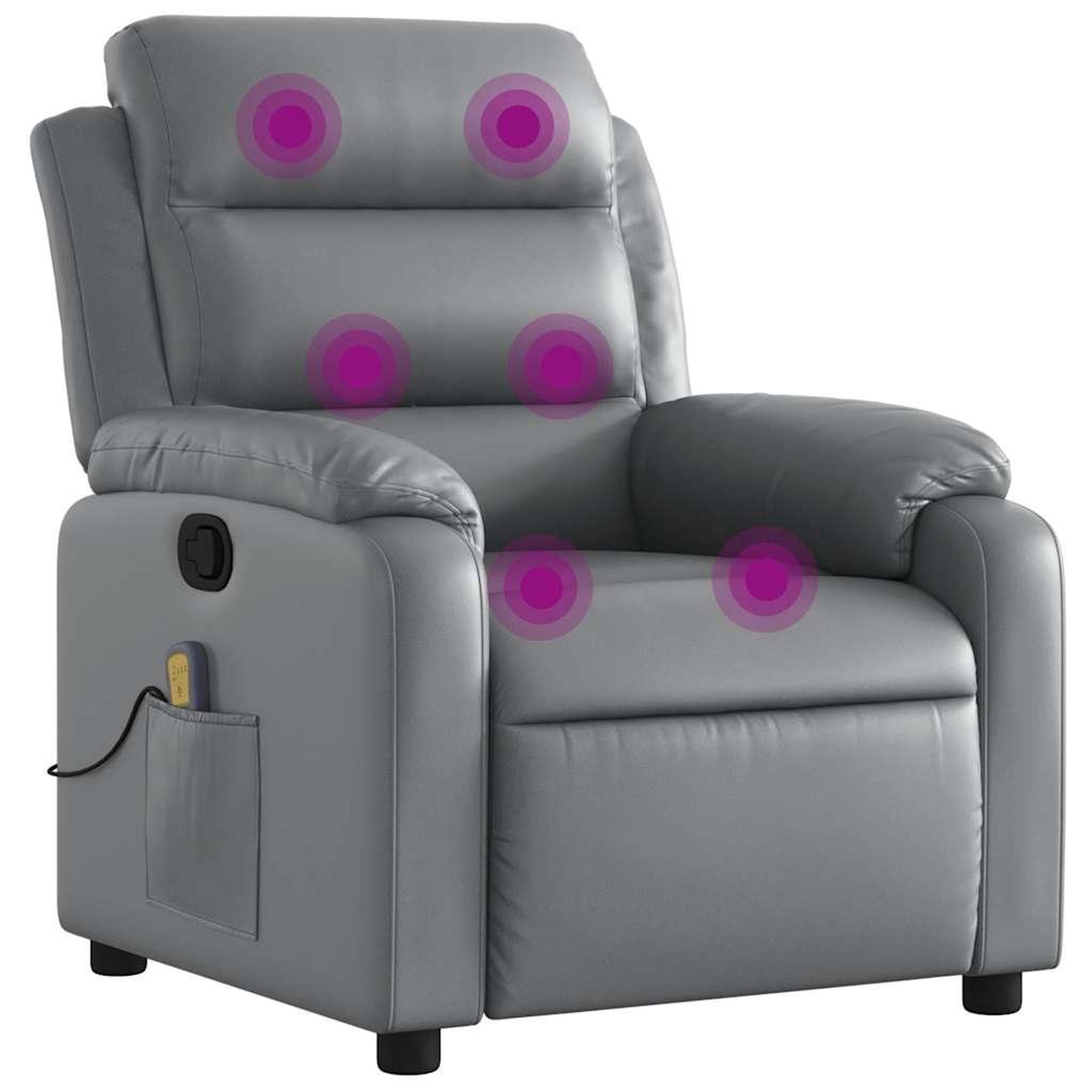 Voir la diapositive 2 : VIDAXL Fauteuil de massage inclinable Gris Similicuir