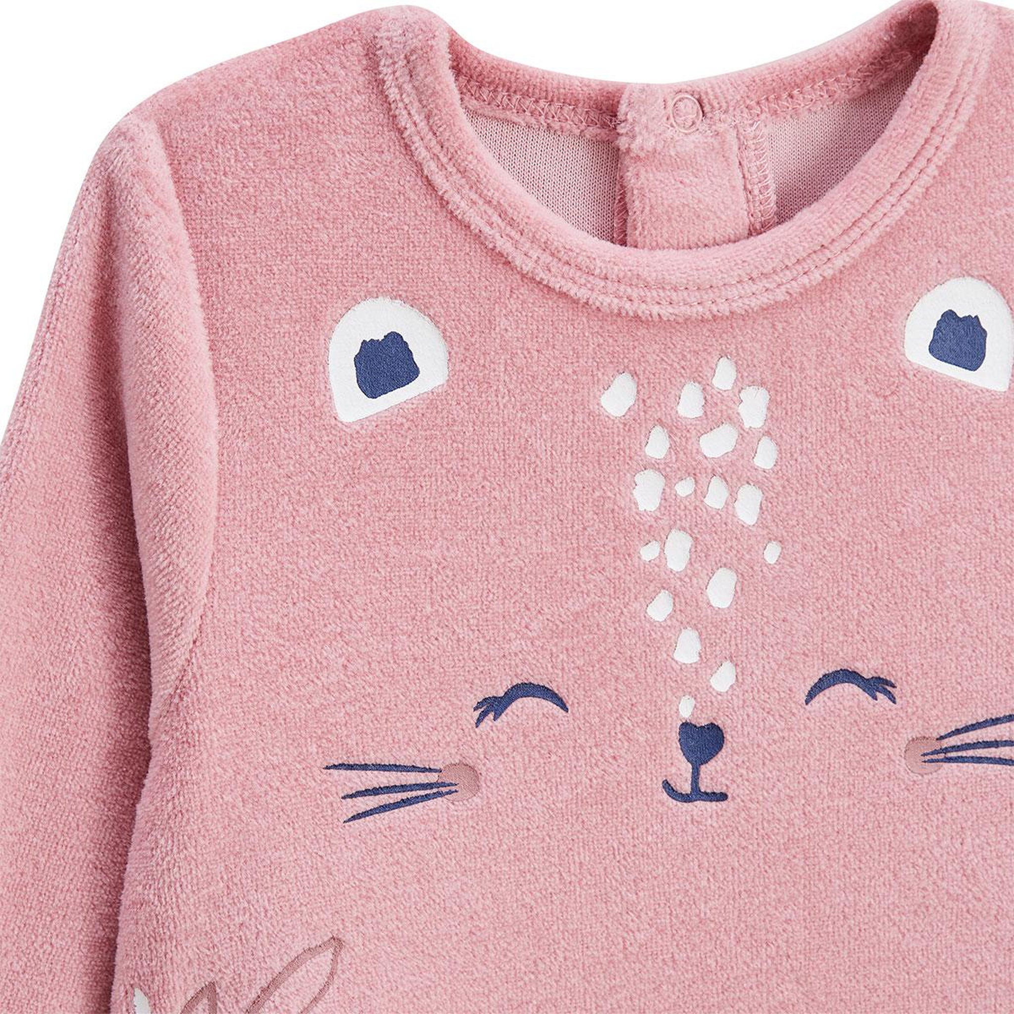 Voir la diapositive 3 : Petit Béguin Pyjama bébé en velours Céleste