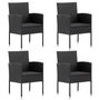 Voir la diapositive 4 : VIDAXL Ensemble a manger de jardin coussins 5pcs Noir Resine tressee