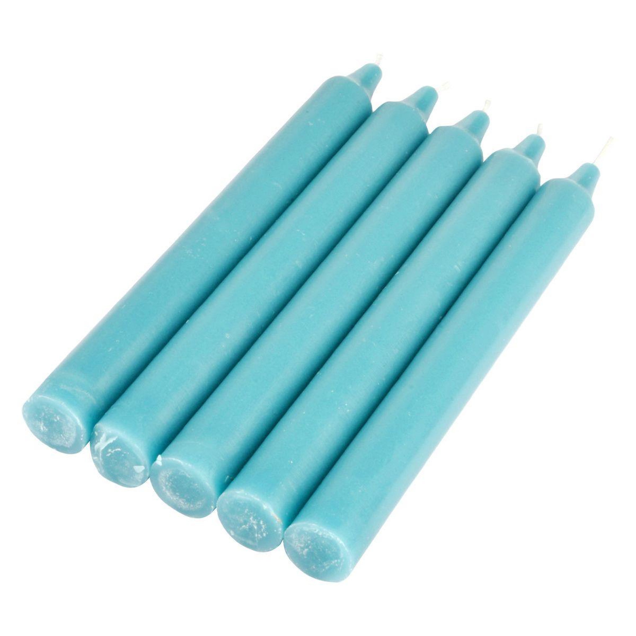 Voir la diapositive 1 : HOMEA Lot de 5 bougies chandelier  essentiel  19cm bleu