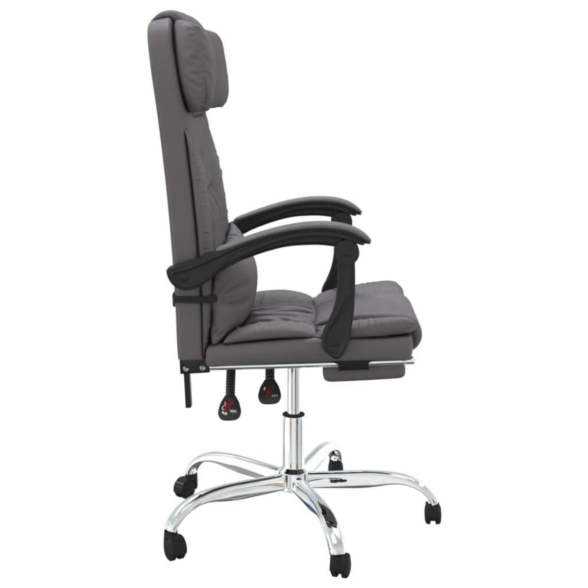 VIDAXL Fauteuil de massage inclinable de bureau Gris Similicuir