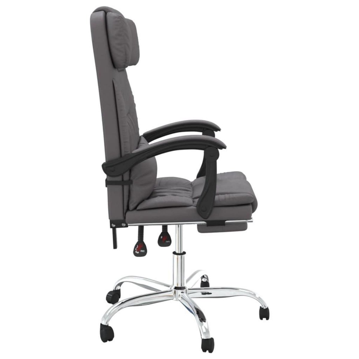 VIDAXL Fauteuil de massage inclinable de bureau Gris Similicuir