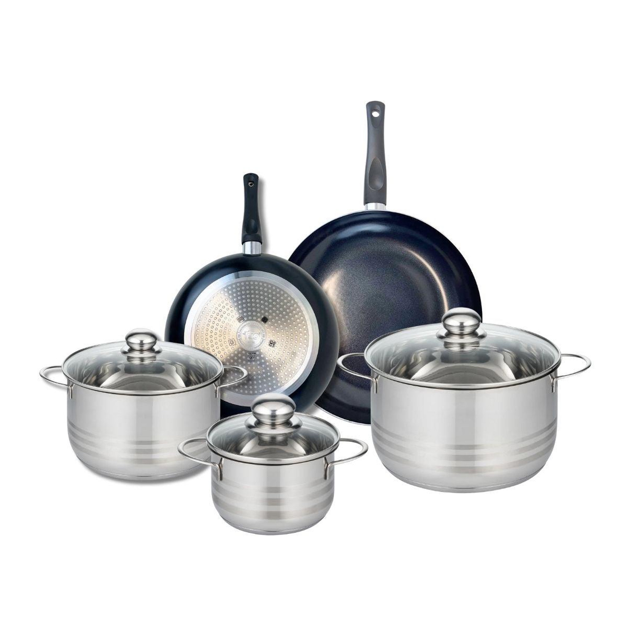 ELO Ensemble de 2 poêles de cuisson 24 et 28 cm et 3 faitouts 16, 20 et 24 cm elo prima brillant