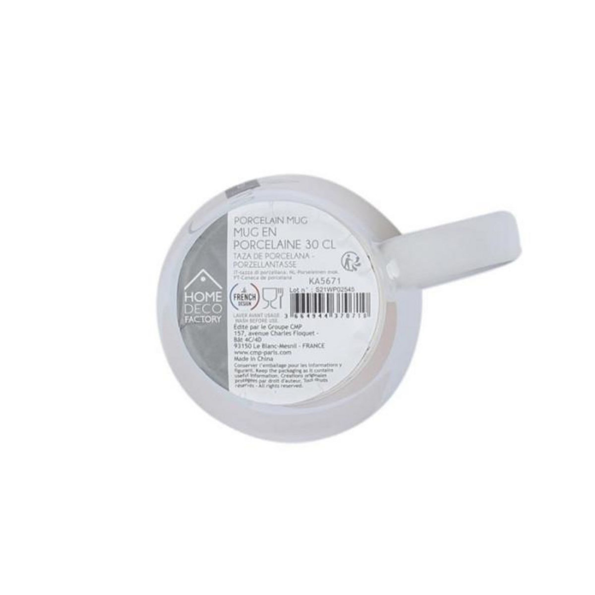 Paris Prix Lot de 6 Mugs en Porcelaine  Arty  30cl Multicolore