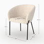 Voir la diapositive 4 : Rendez vous déco Chaise en tissu blanc chiné et pieds en métal noir-Andy