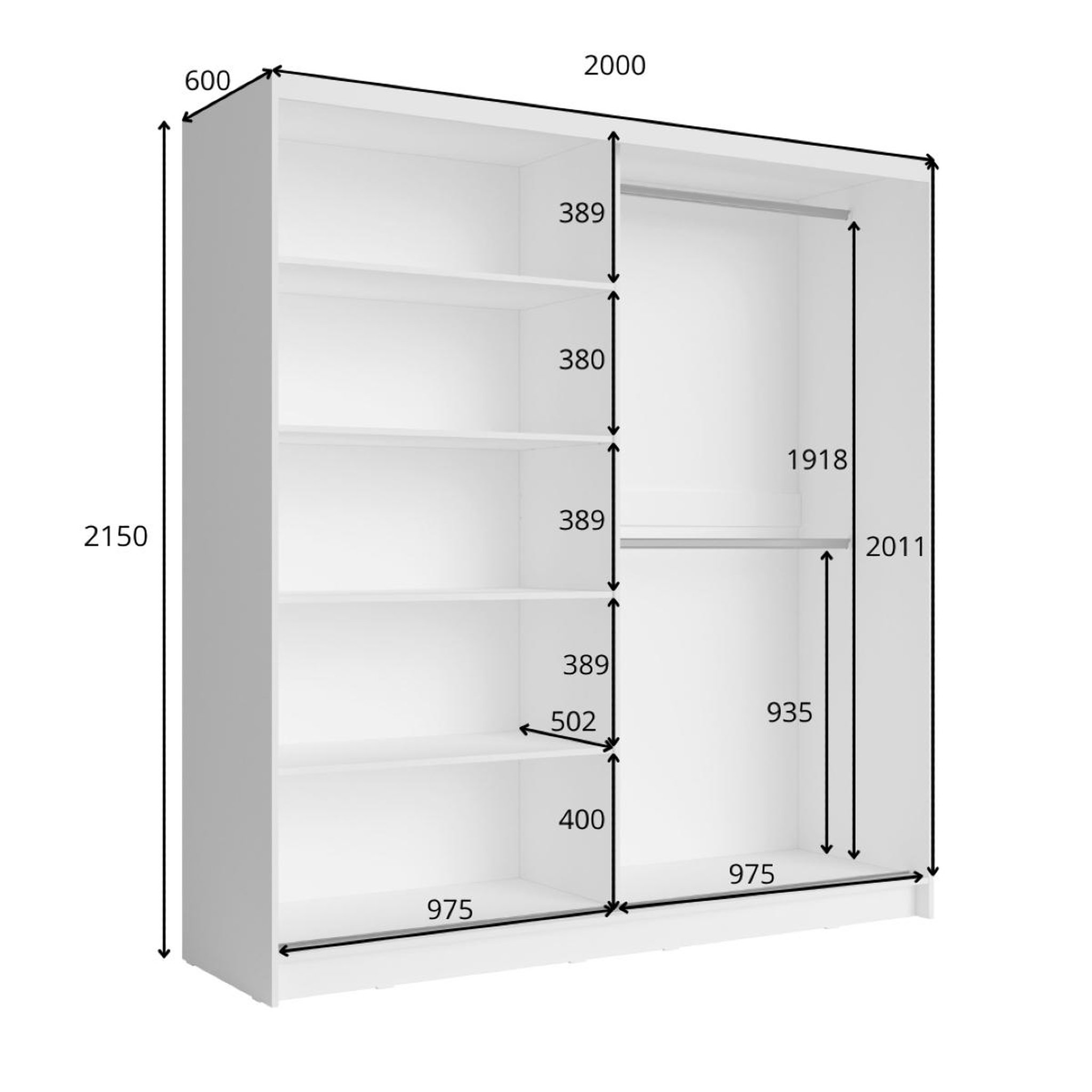 Voir la diapositive 4 : JLC KREATION Armoire design gris et noir portes coulissantes 200cm irpo