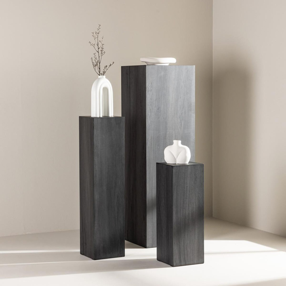 Paris Prix Lot de 3 Sellettes  Ramsvik  130cm Noir