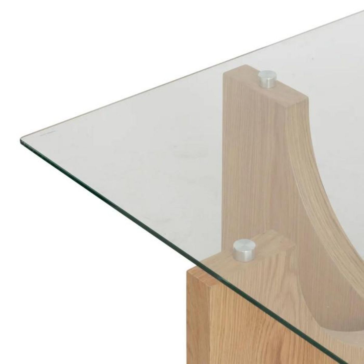 ATMOSPHERA Table Basse en Verre  Etini  85cm Transparent & Naturel