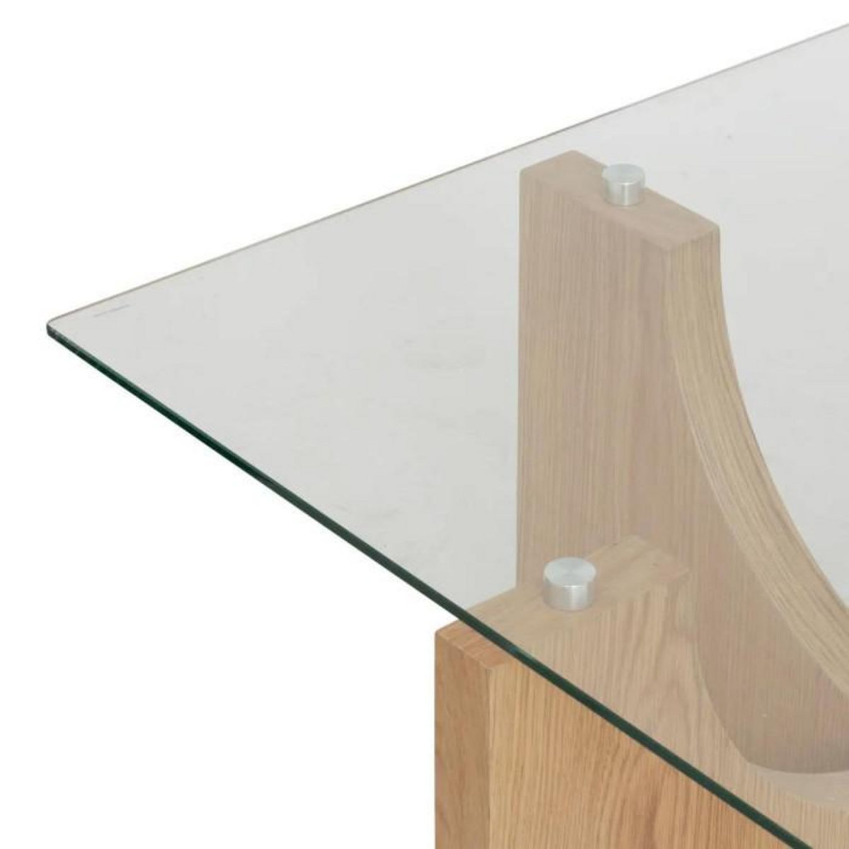 ATMOSPHERA Table Basse en Verre  Etini  85cm Transparent & Naturel