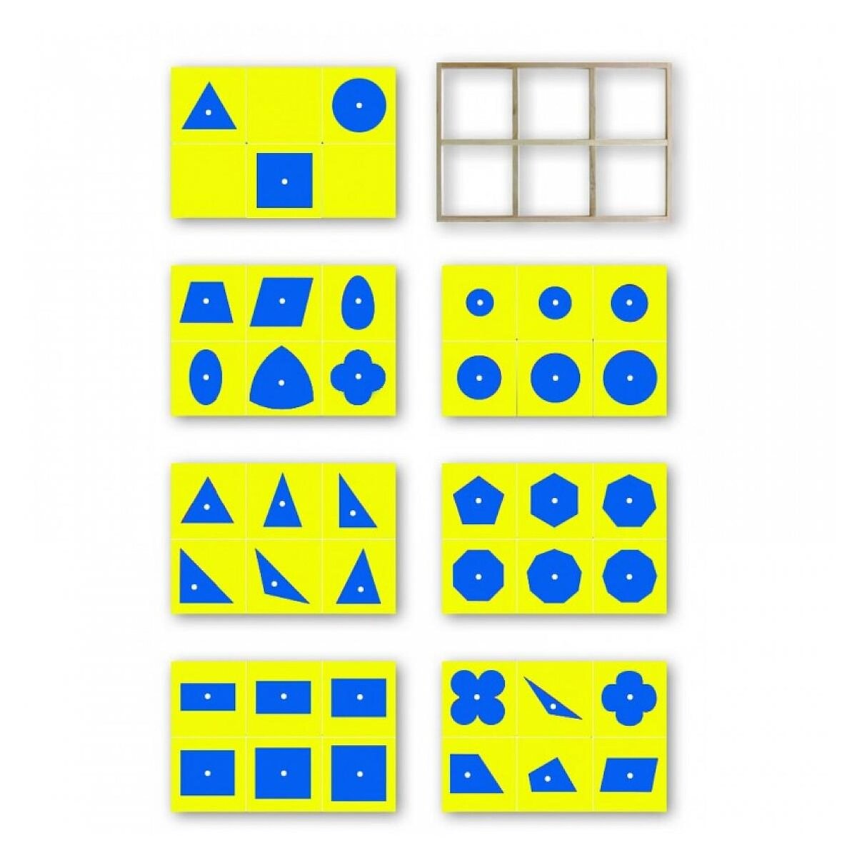 GAM MONTESSORI Apprendre la géométrie - bleu et jaune - jeu Montessori