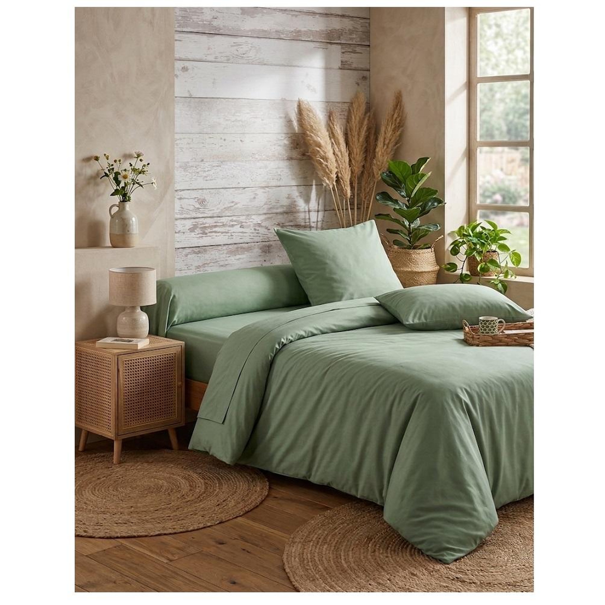 Voir la diapositive 2 : Eden Drap housse percale en coton nuage