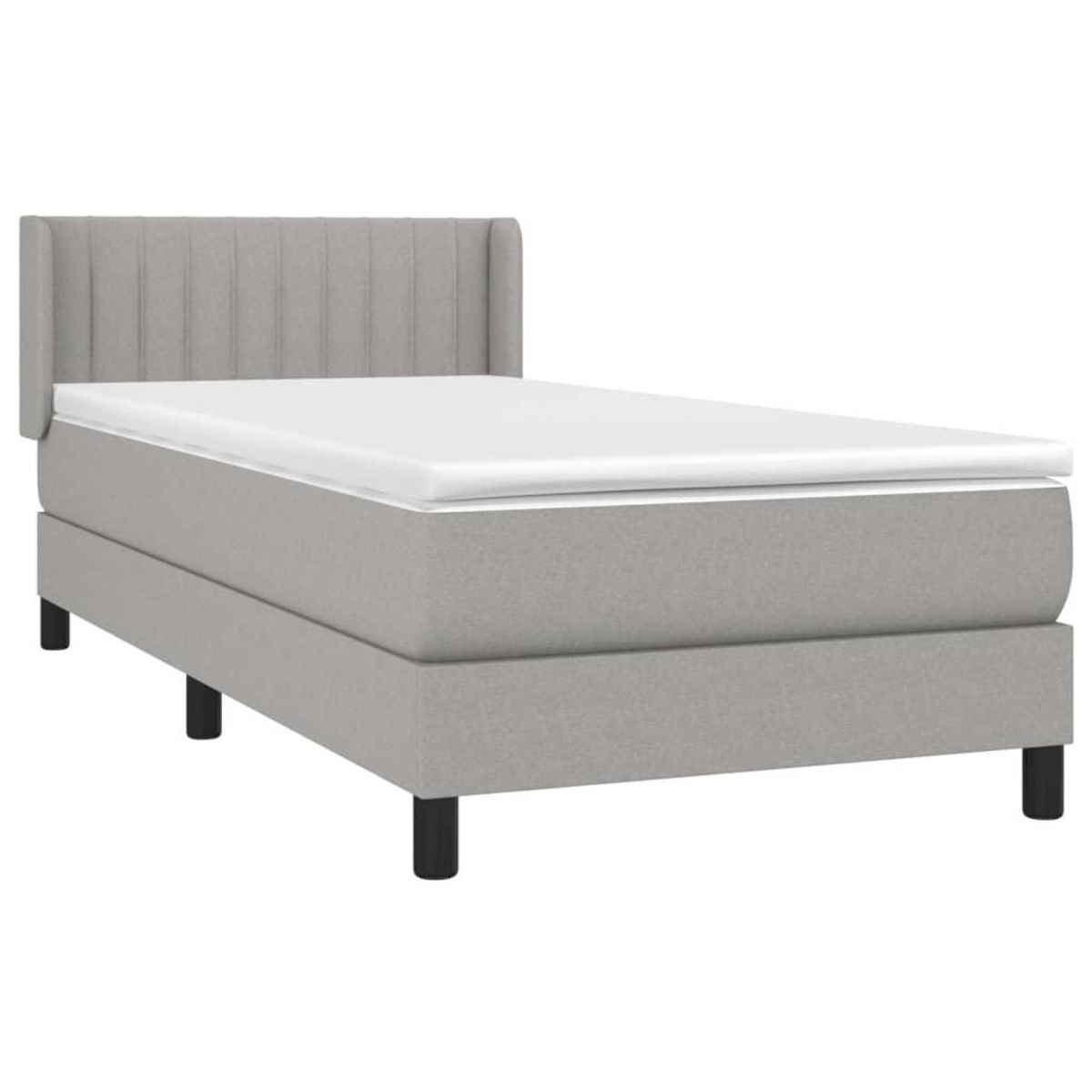 VIDAXL Sommier a lattes de lit avec matelas Gris clair 80x200 cm Tissu