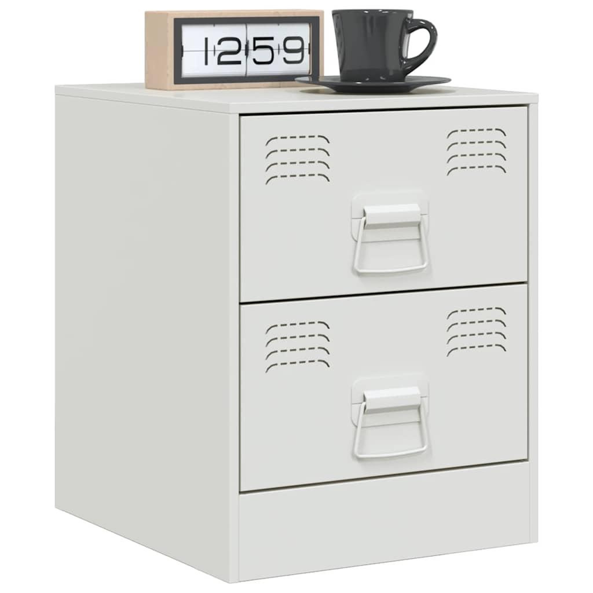 Voir la diapositive 4 : VIDAXL Table de chevet blanc 34,5x39x44 cm acier