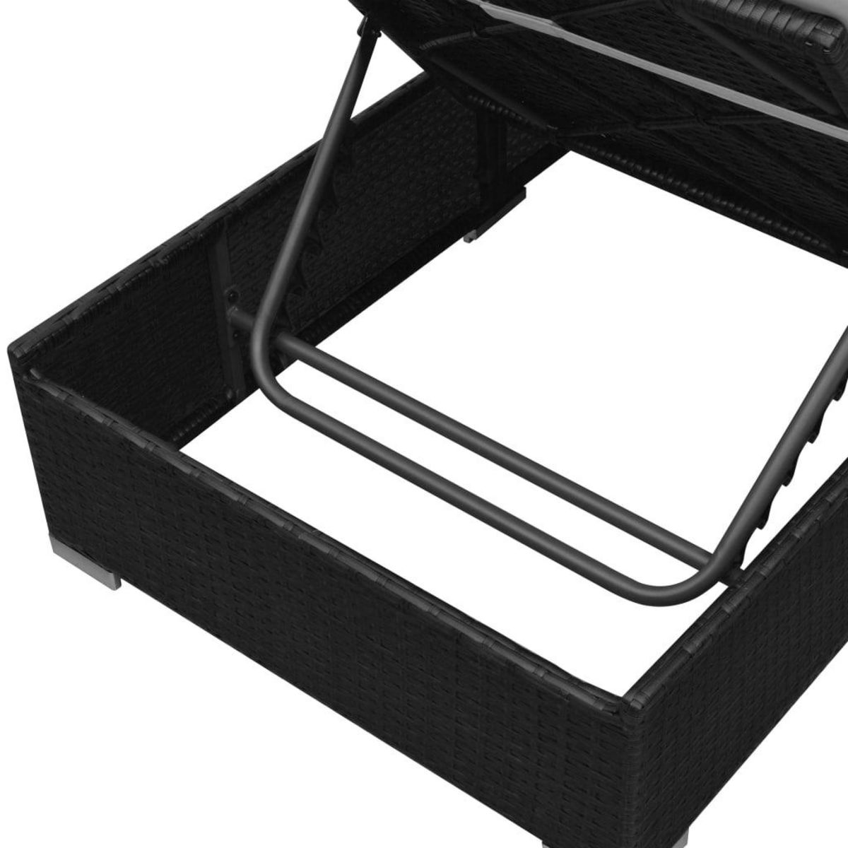 VIDAXL Salon de jardin 3 pcs avec coussins Resine tressee Noir