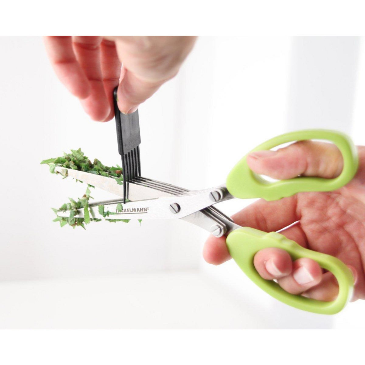 Fackelmann Ciseaux pour herbes aromatiques avec brosse de nettoyage Fackelmann Basic