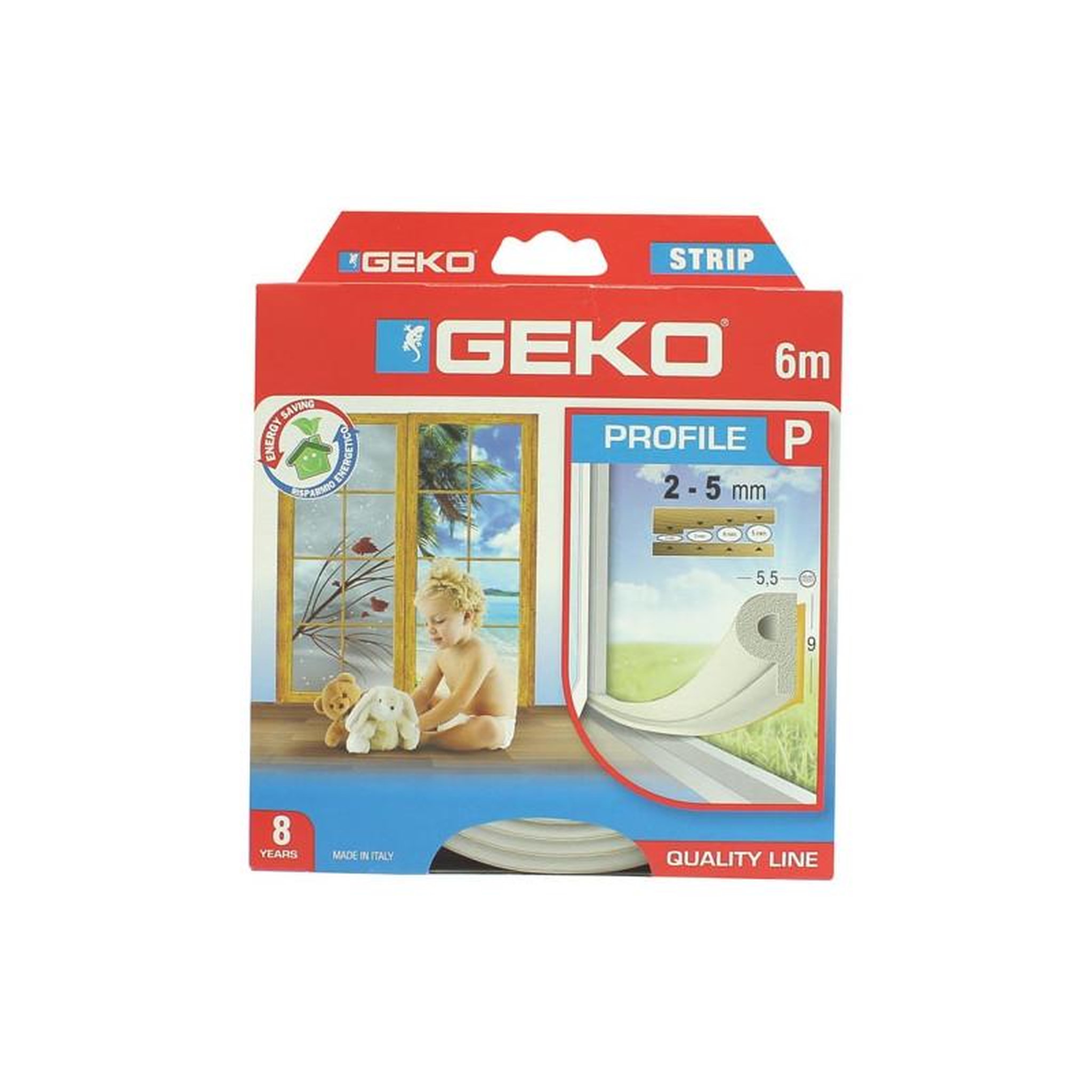 Geko JOINT P BLANC EN 9MMX6M           206B GEKO - 1000/9