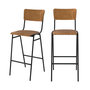 Voir la diapositive 1 : Rendez vous déco Lot de 2 chaises de bar 75 cm en bois-Clem