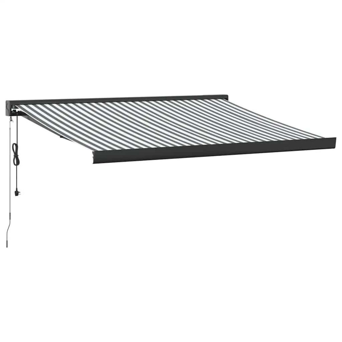 VIDAXL Auvent retractable anthracite et blanc 3,5x2,5m tissu/aluminium