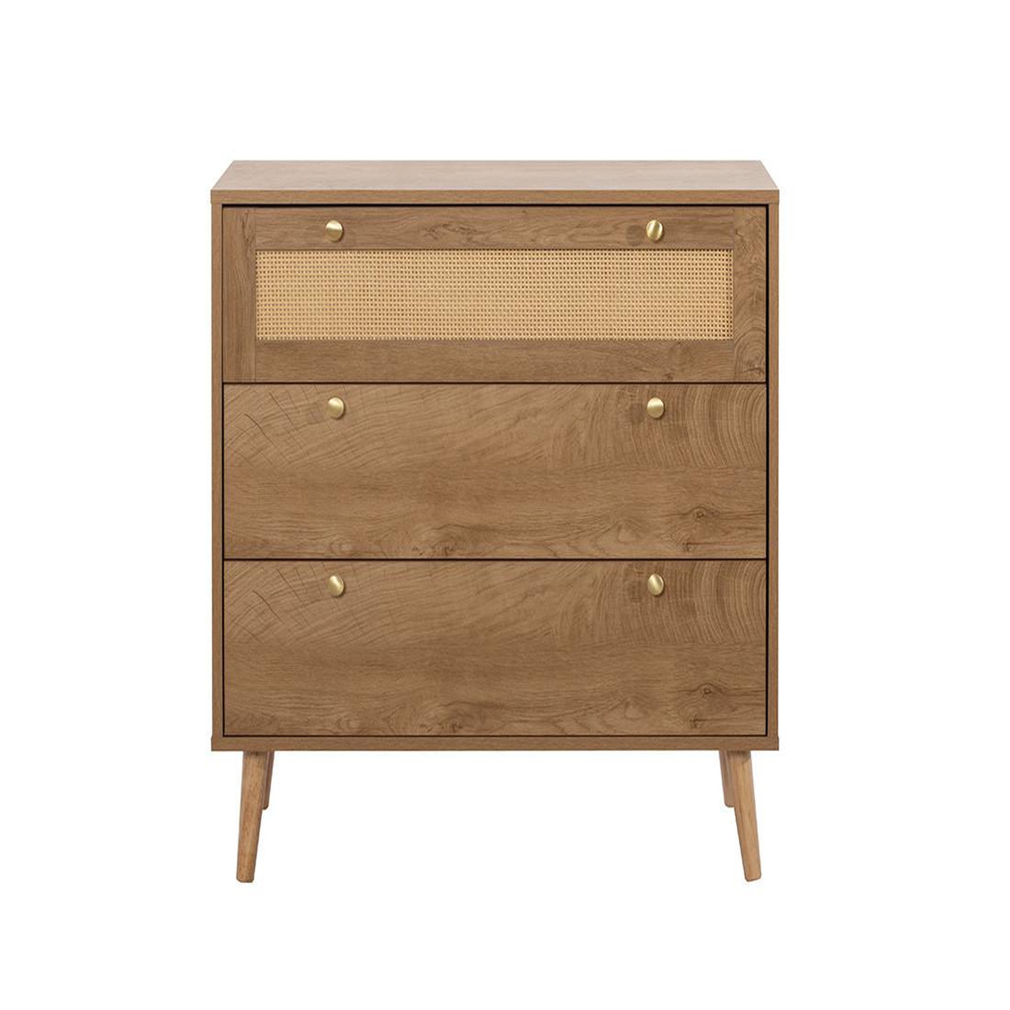 Voir la diapositive 1 : BEST MOBILIER Goto - commode - effet bois et cannage - 80 cm