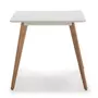 VS VENTA-STOCK Table à manger Aroa blanche, pieds en bois de hêtre, 80x80 cm