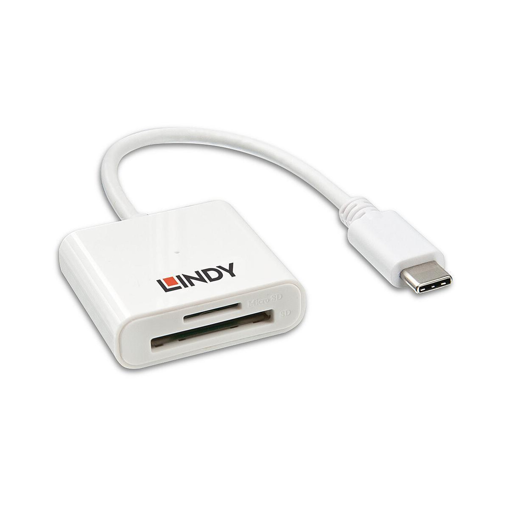 Voir la diapositive 2 : LINDY Lindy 43185 lecteur de carte mémoire usb 3.2 gen 1 (3.1 gen 1) type-c blanc