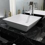 Voir la diapositive 1 : VIDAXL Lavabo carree Ceramique Blanc 41,5 x 41,5 x 12 cm