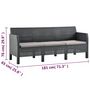 Voir la diapositive 5 : VIDAXL Canape a 3 places de jardin avec coussins Anthracite PP Rotin