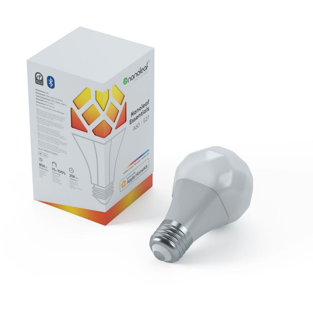 NANOLEAF Ampoule connectée Essentials Smart Light Bulb-800Lm-RGBW pas cher  