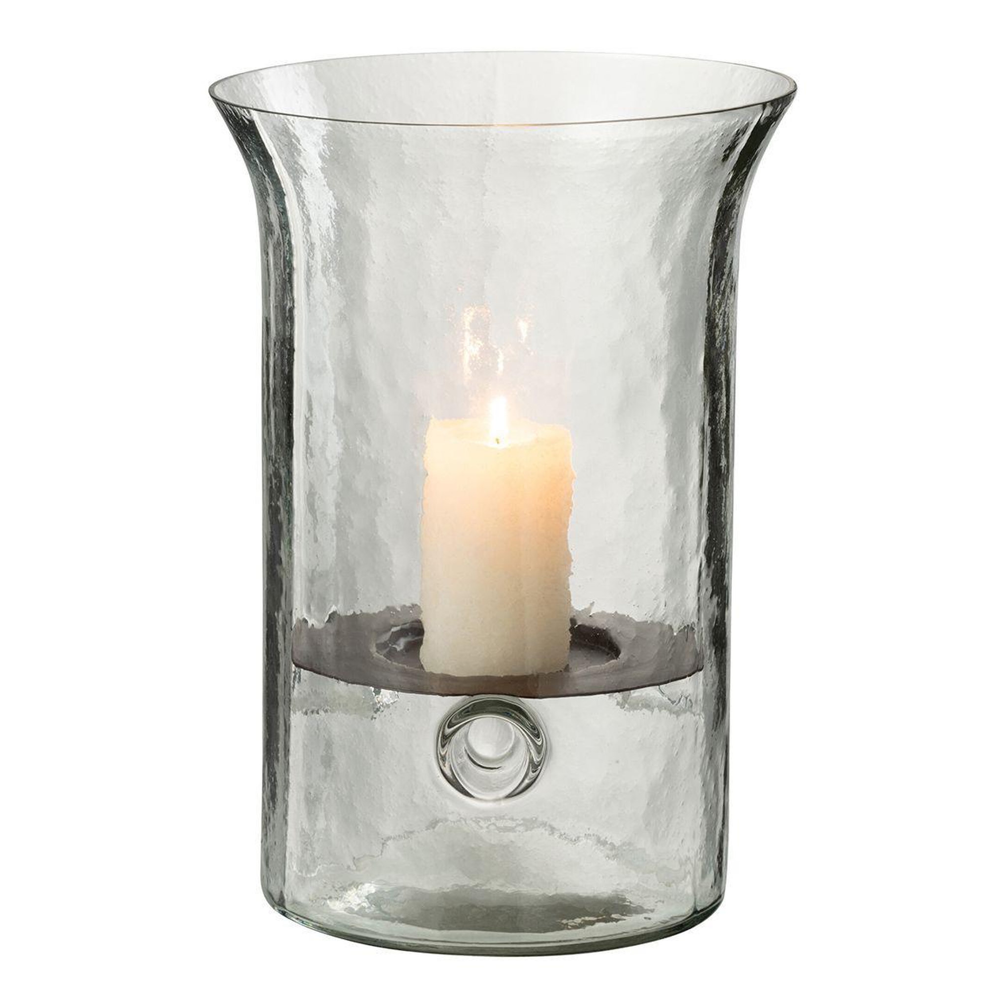 Voir la diapositive 2 : J-LINE Bougeoir en verre  flou  26cm transparent