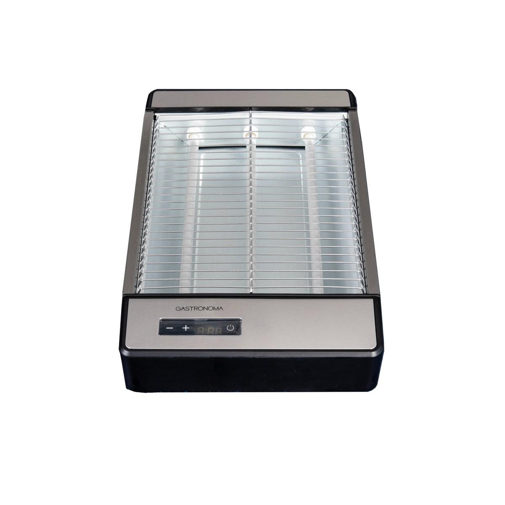 Voir la diapositive 3 : GASTRONOMA Grille-pain plat 920w inox 24x19 cm, toaster 6 niveaux de brunissage, minuteur, tiroir à miettes amovible gastronoma