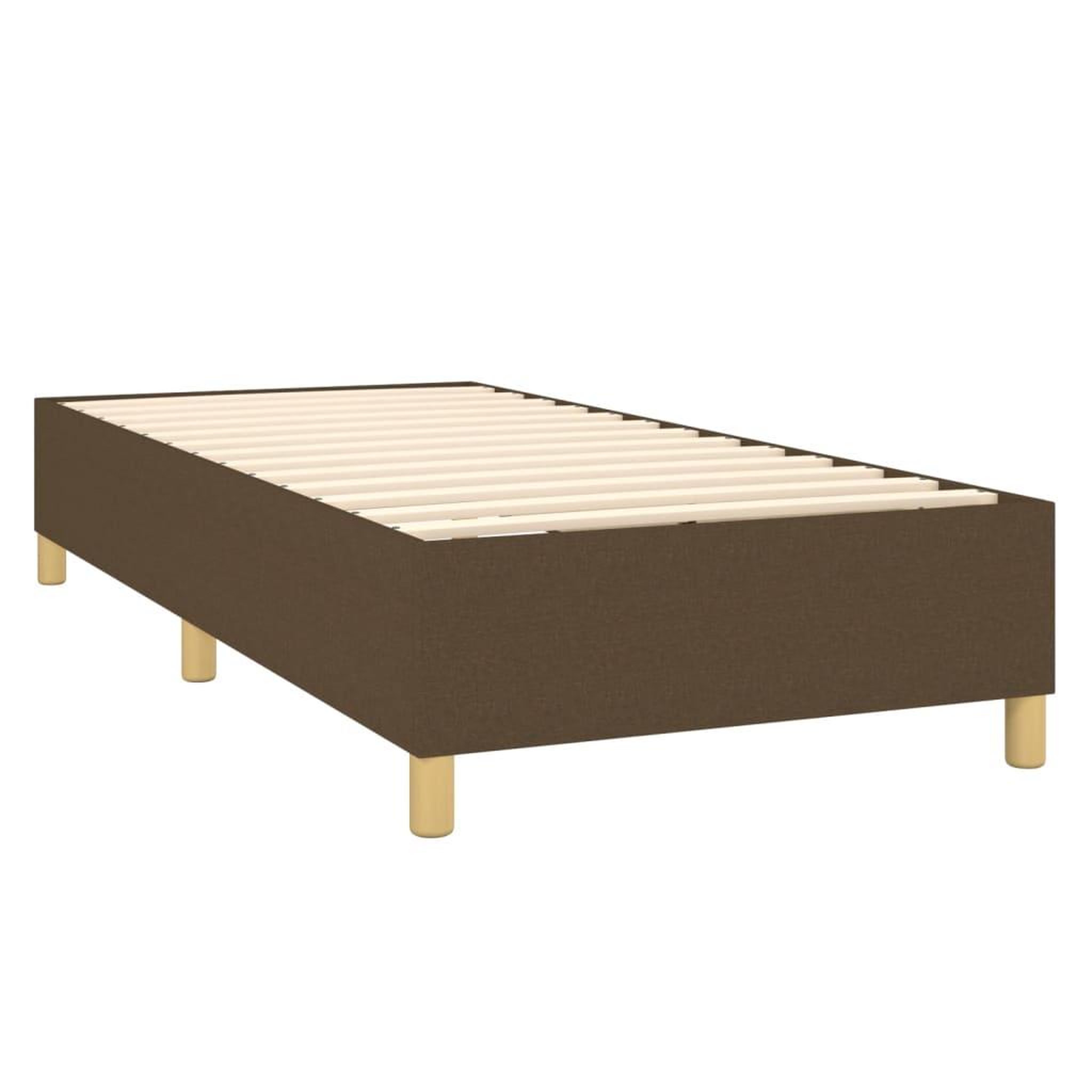 Voir la diapositive 4 : VIDAXL Cadre de lit sans matelas marron fonce 90x190 cm tissu