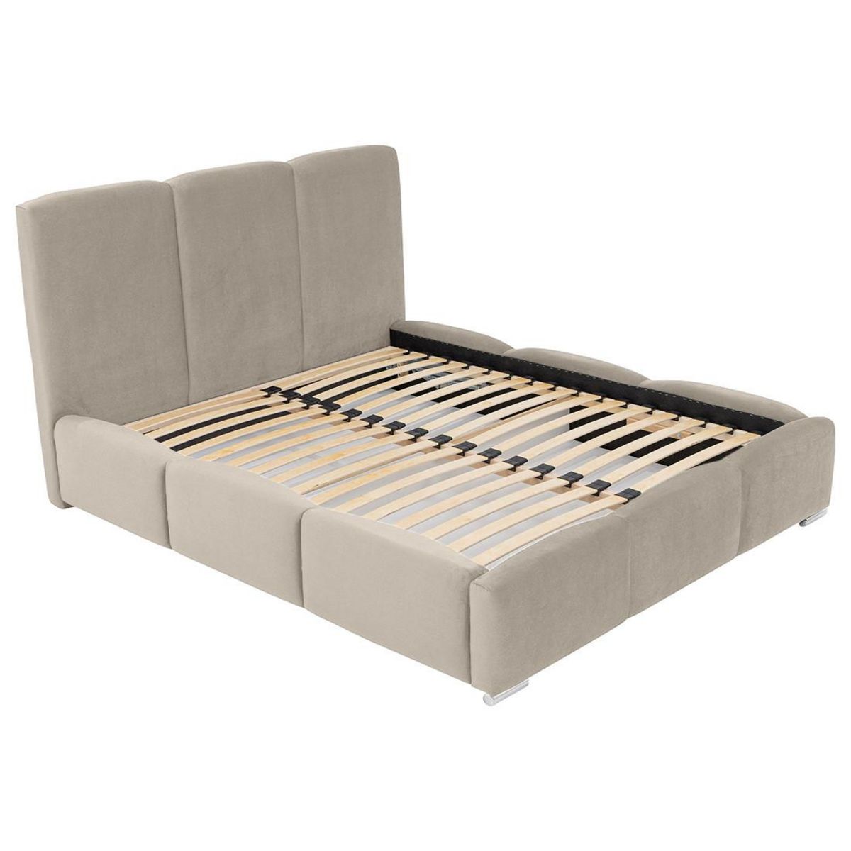 BEST MOBILIER Noa - lit coffre - 160x200 cm - en velours - sommier inclus