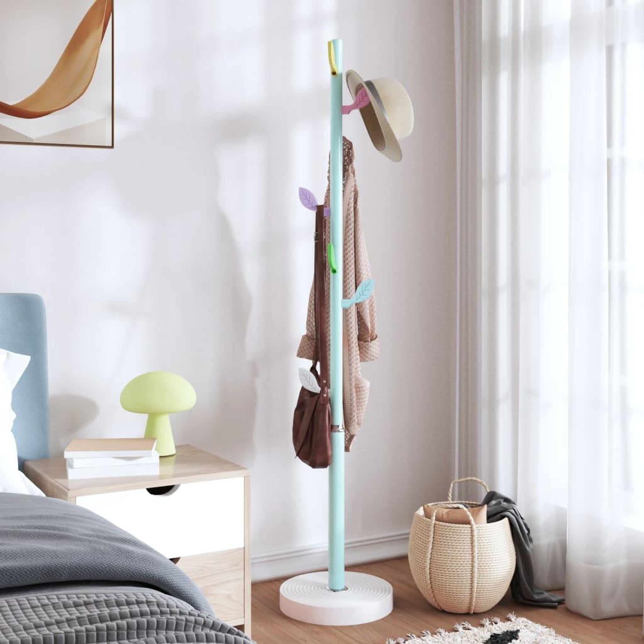 Voir la diapositive 3 : VIDAXL Porte-manteau bleu 172 cm fer enduit de poudre