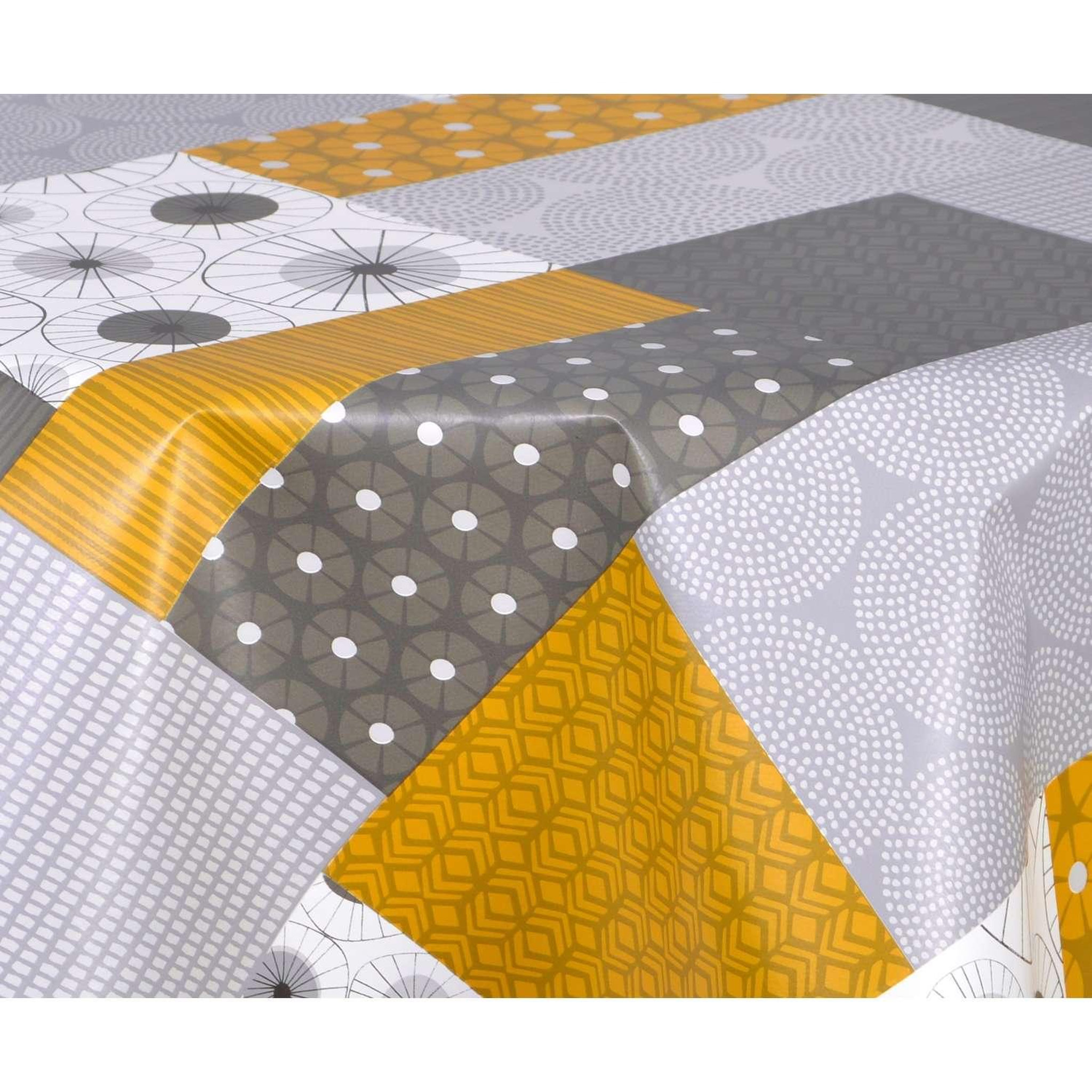 Voir la diapositive 3 : HABITABLE Nappe en toile cirée ronde Vyle - Diam. 135 cm - Gris